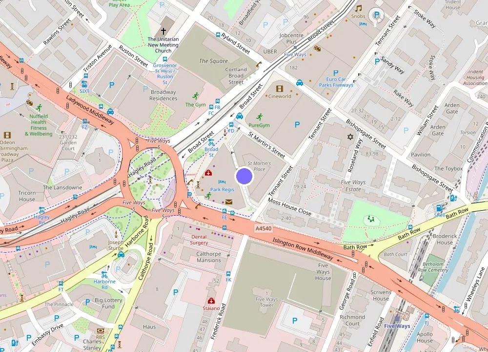 Map: Park Regis Birmingham